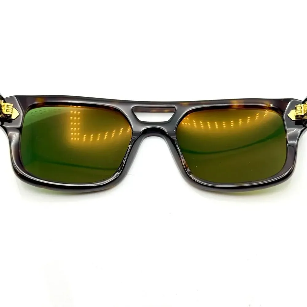 Tom Ford Sunglasses Icon TI0022 52N Havana Navigator Frame Green Lens 53-20-145